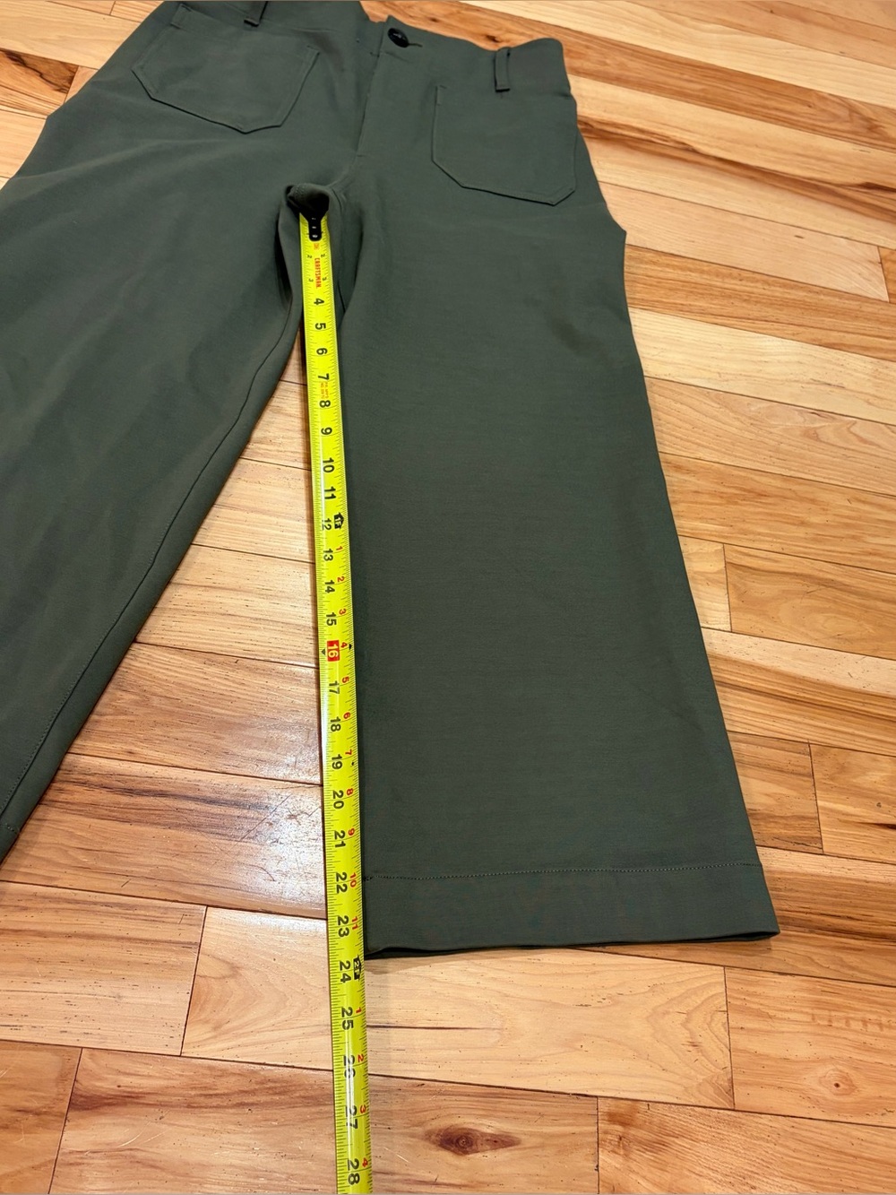 Maeve by Anthropologie The Collette Dark Army Green Cropped Wide Leg Pants - 29 - Picture 6 of 9